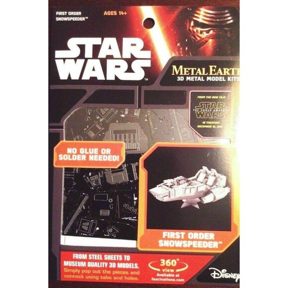 STAR WARS Earth First Order Snowspeeder Fascination Metal 3D Model Kit DISNEY 14 - Picture 1 of 3